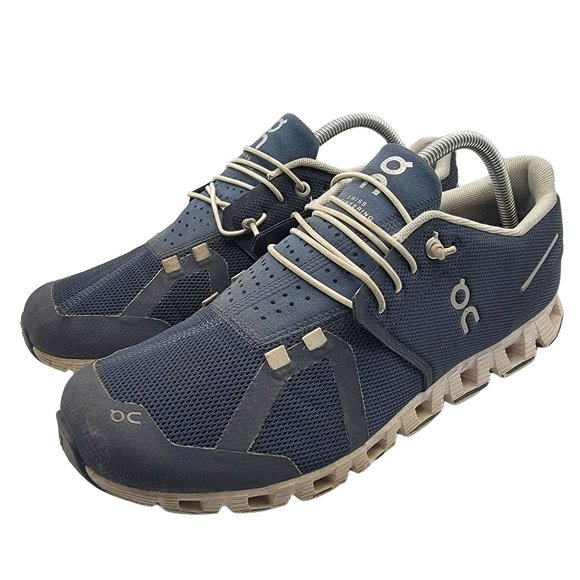 On Cloud Running Mens 9.5 Denim Blue White Athletic Lightweight Shoes